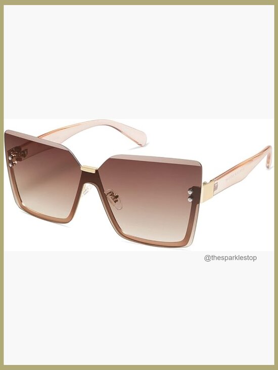 Metal Frame Square Oversized Rimless Sunglasses UV400 Protection main image 4